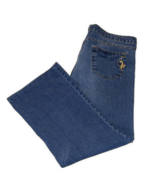 Baby Phat Jeans Phat Fashions Silver Label 17 Flare Cropped Jeans Y2K